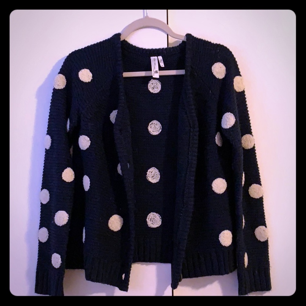 Navy and white cardigan